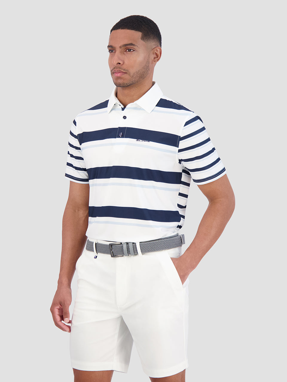 Polos Ben Sherman Mixed Mod Stripes Tech Jersey Sports Fit Bleu | ELY-72184165